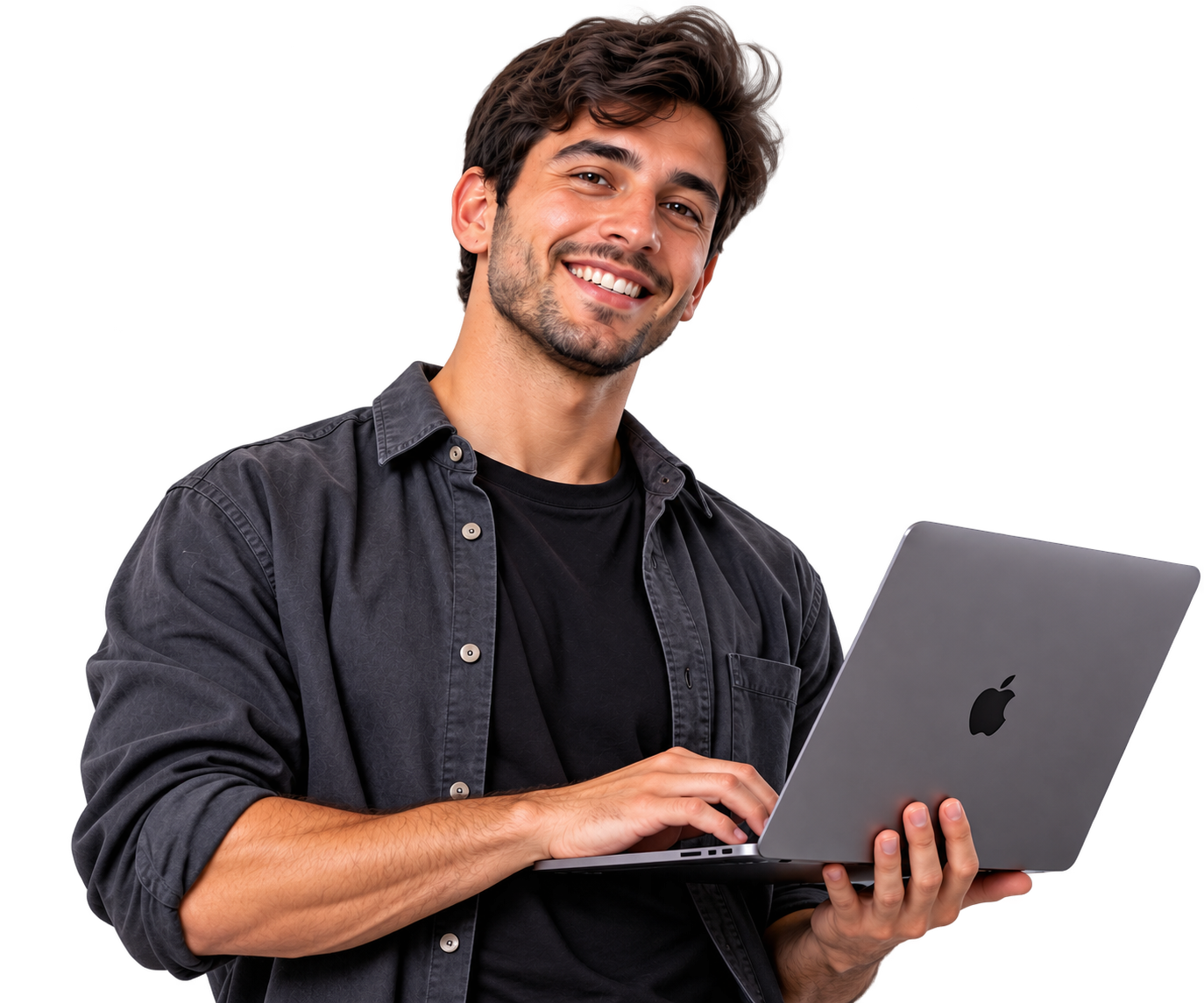 Programador trabajando con una computadora portátil