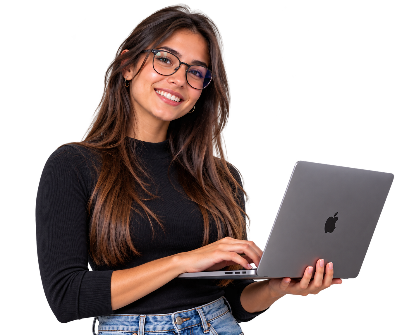 Programadora trabajando con una computadora portátil